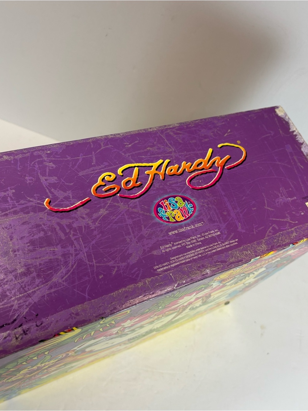 Ed Hardy x Lisa Frank Hanging File Box Tropical Tattoo Koi Dragon Rainbow Y2K - Picture 7 of 9